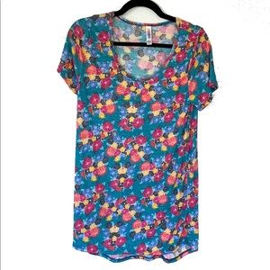 LuLaRoe Soft Colorful Abstract Floral Tee. Size S.